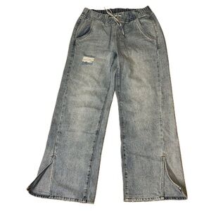 One Teaspoon Roadhouse Wide Leg Drawstring Denim Jeans